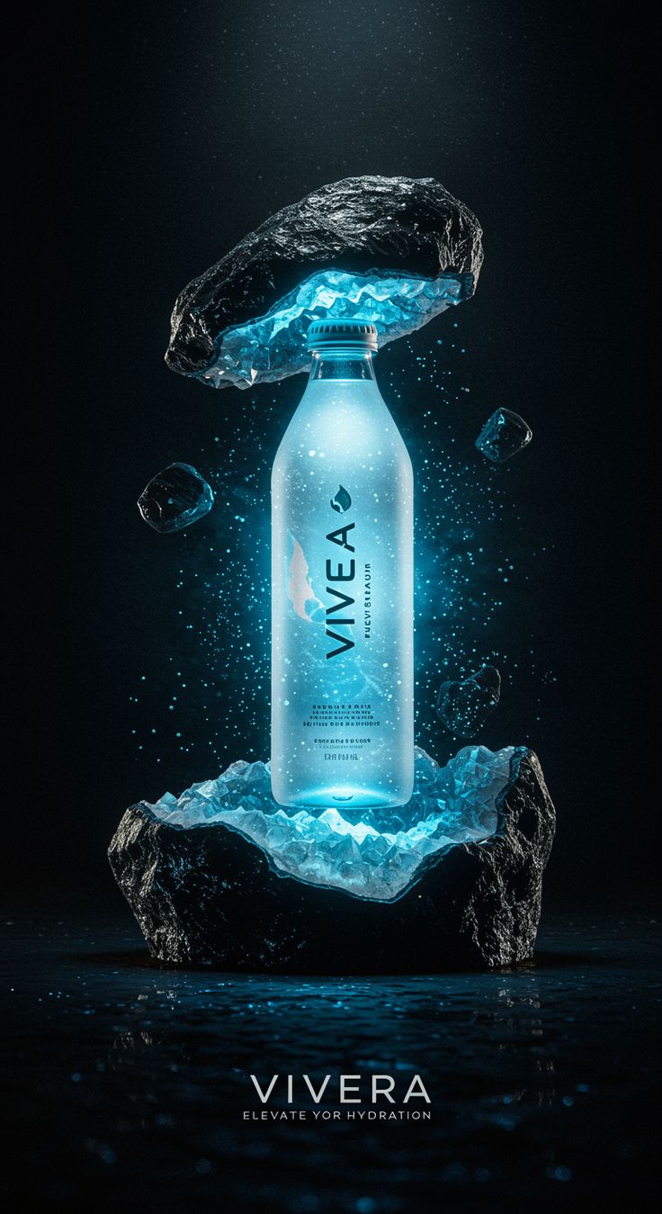 💧 Vivera Water Bottle in Glowing Crystal Shell